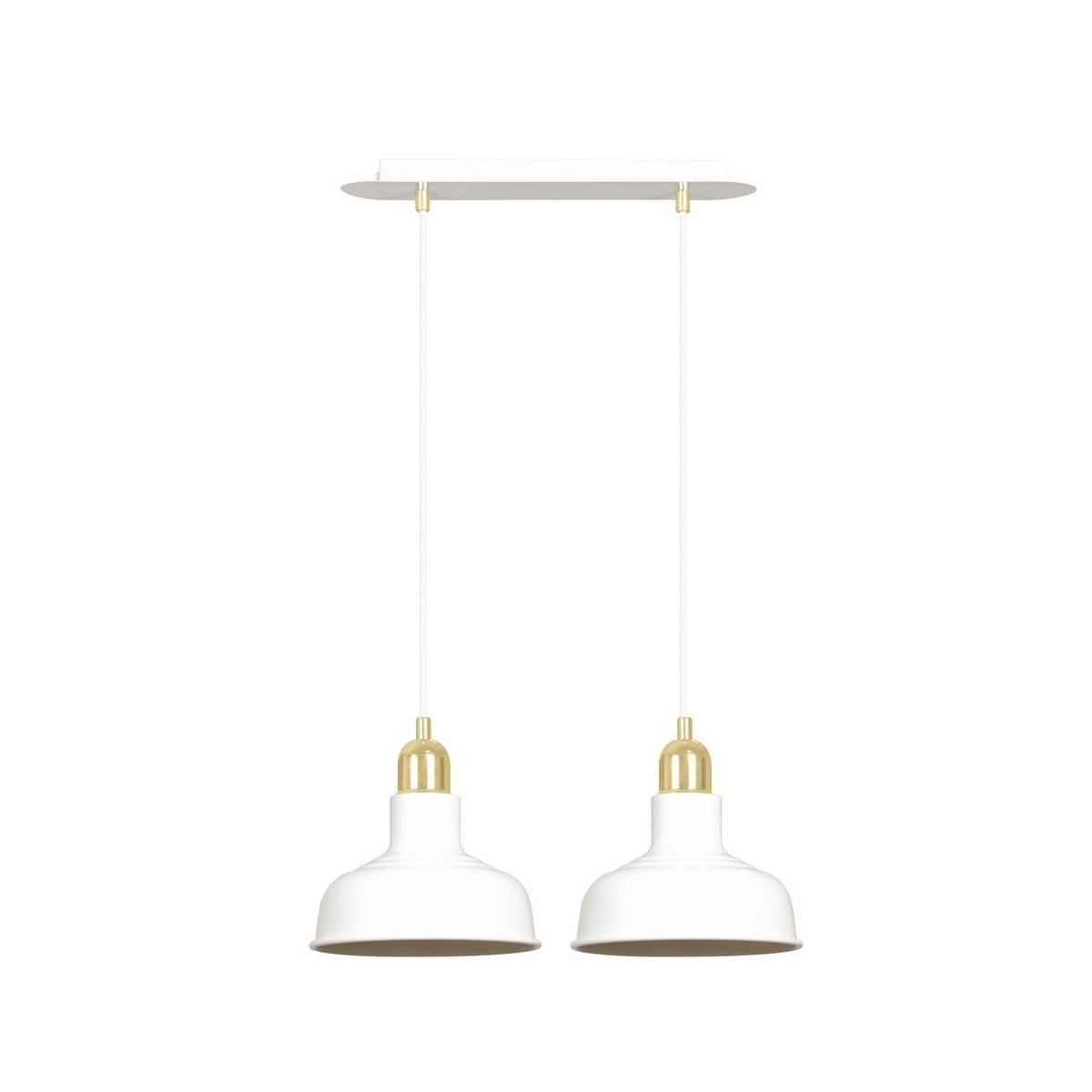 LAMPA WISZĄCA  IBOR 2 WHITE kolor biały / złoty