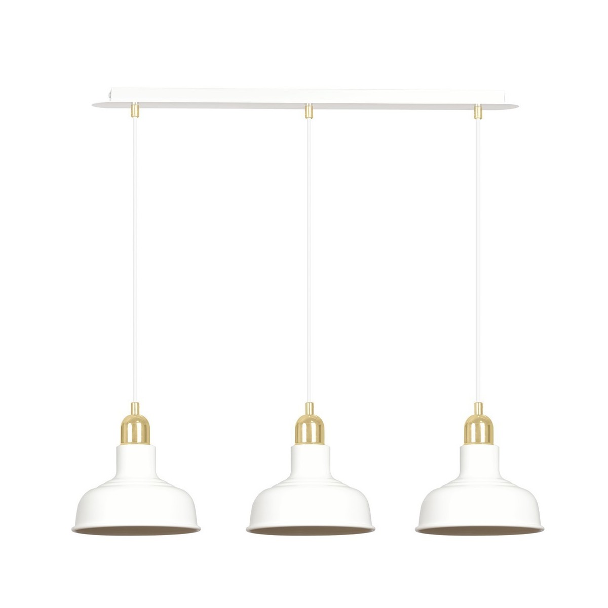 LAMPA WISZĄCA  IBOR 3 WHITE kolor biały / złoty