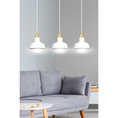 LAMPA WISZĄCA  IBOR 3 WHITE kolor biały / złoty
