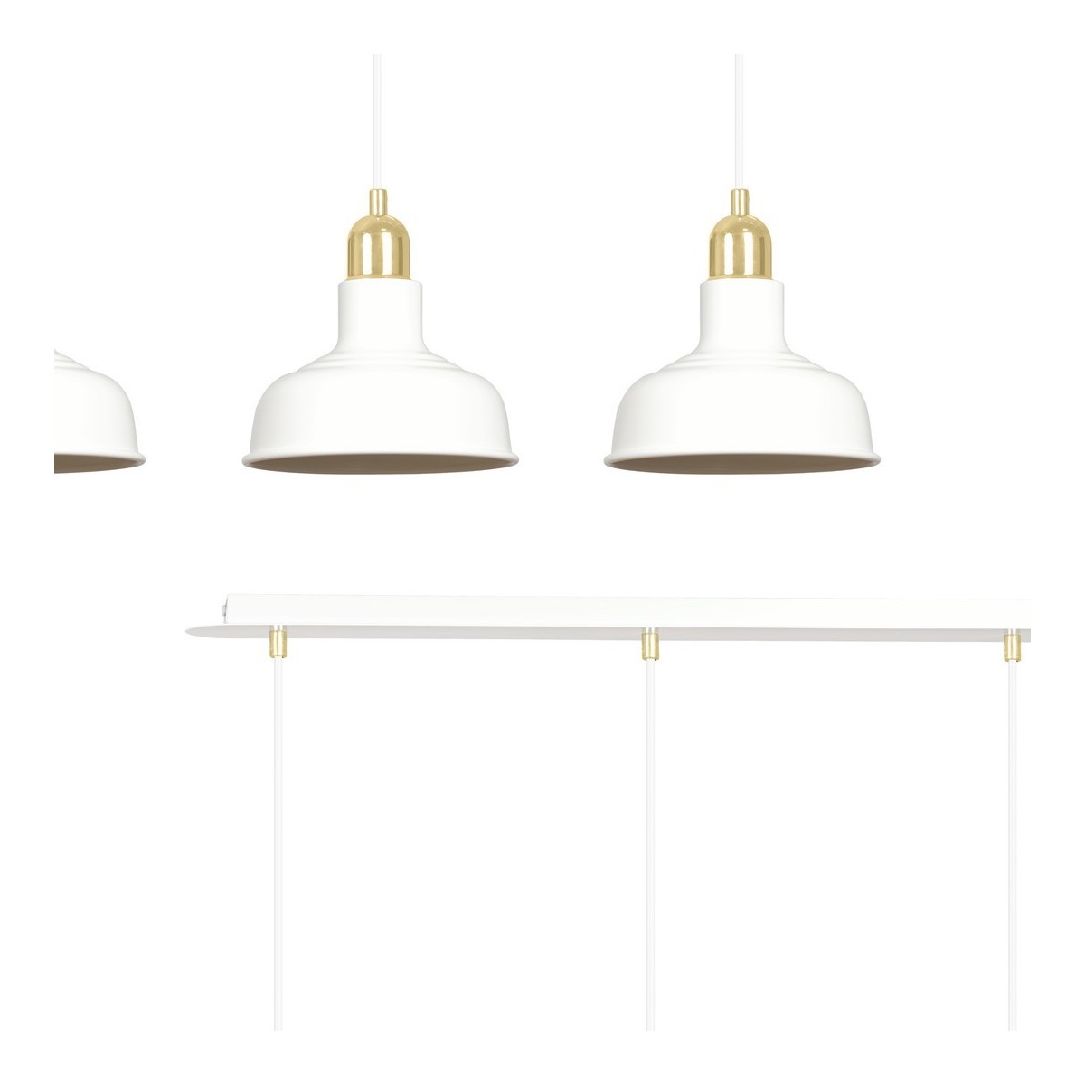 LAMPA WISZĄCA  IBOR 3 WHITE kolor biały / złoty