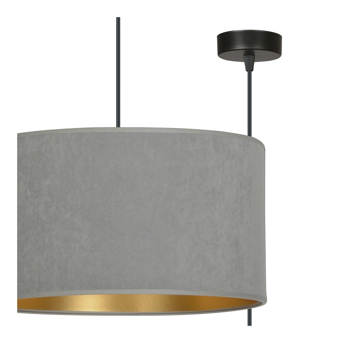 LAMPA WISZĄCA HILDE 1 BL GRAY kolor szary / złoty