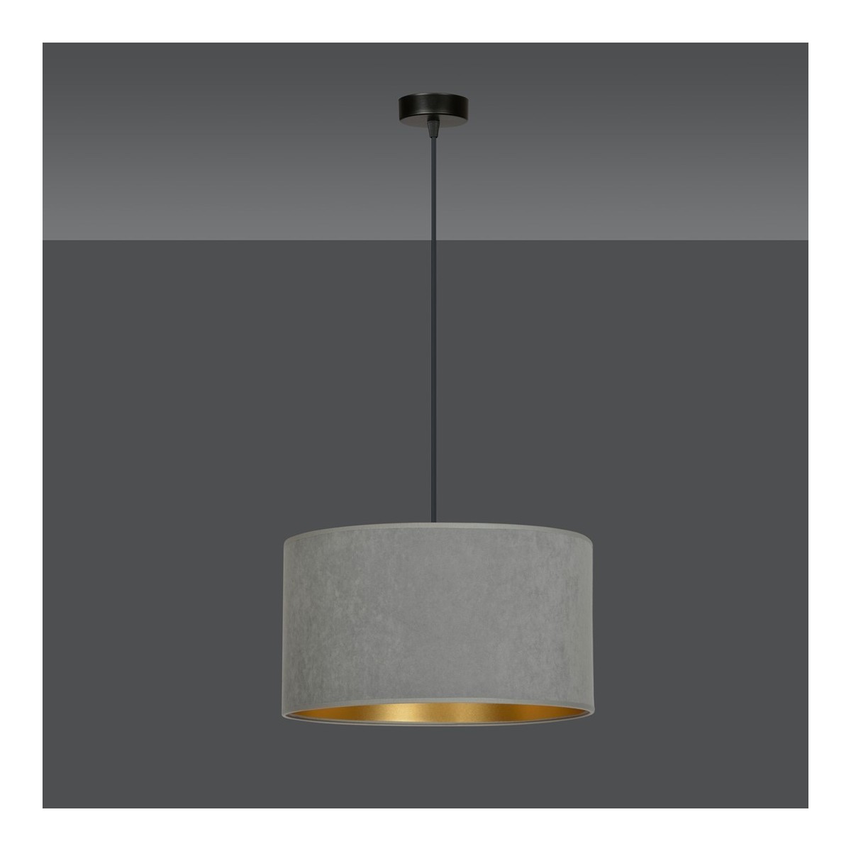LAMPA WISZĄCA HILDE 1 BL GRAY kolor szary / złoty
