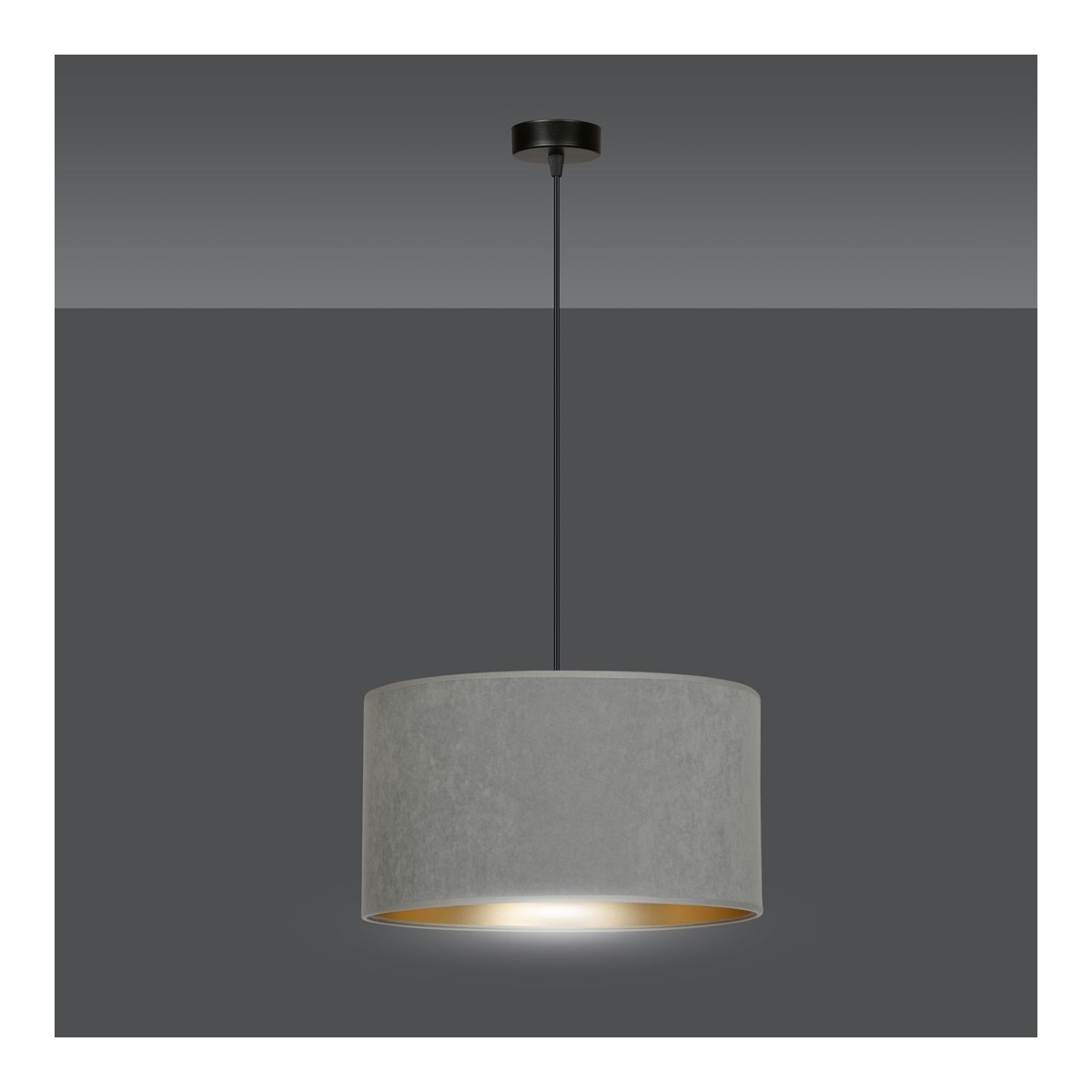 LAMPA WISZĄCA HILDE 1 BL GRAY kolor szary / złoty