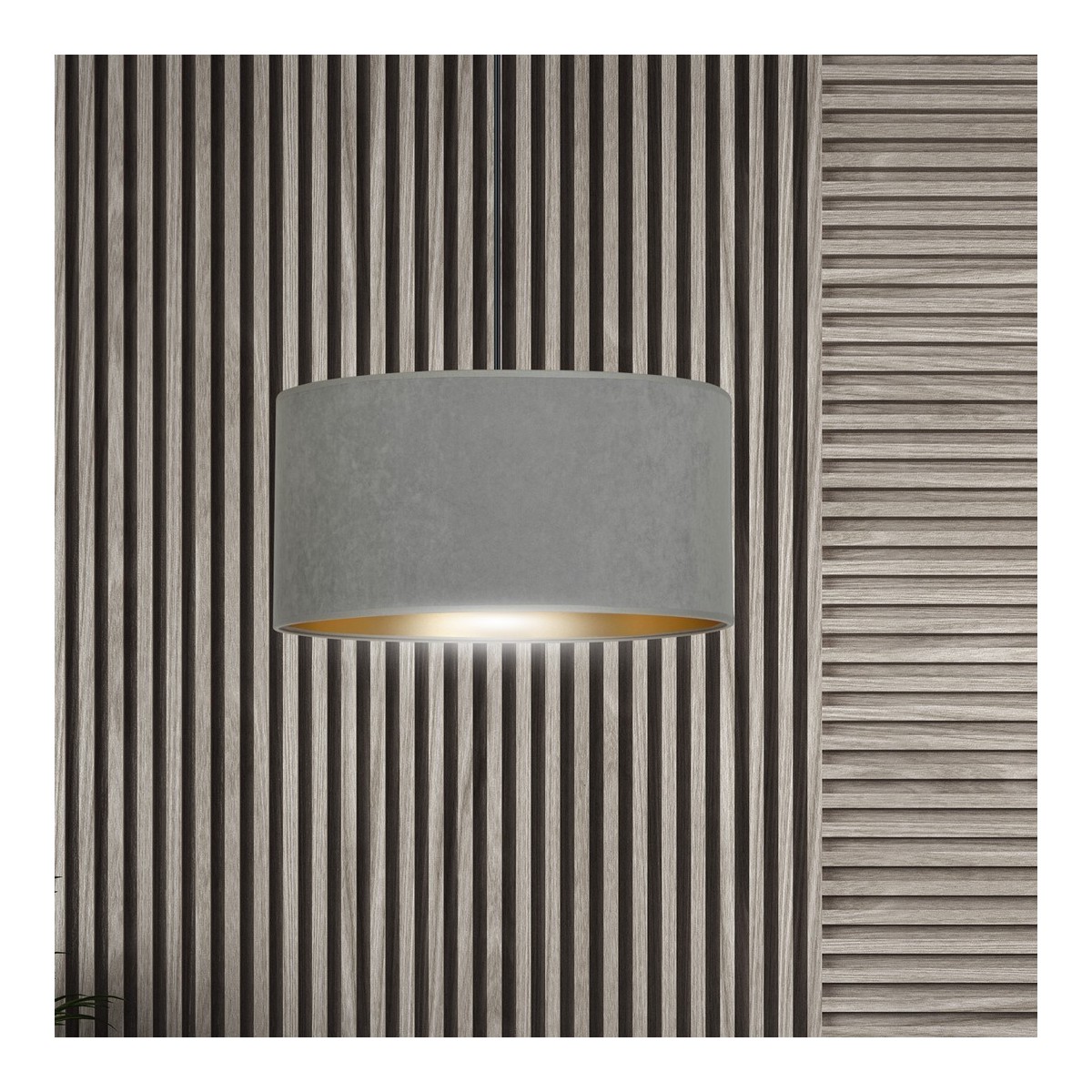 LAMPA WISZĄCA HILDE 1 BL GRAY kolor szary / złoty
