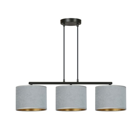 LAMPA WISZĄCA HILDE 3 BL GRAY kolor szary / złoty