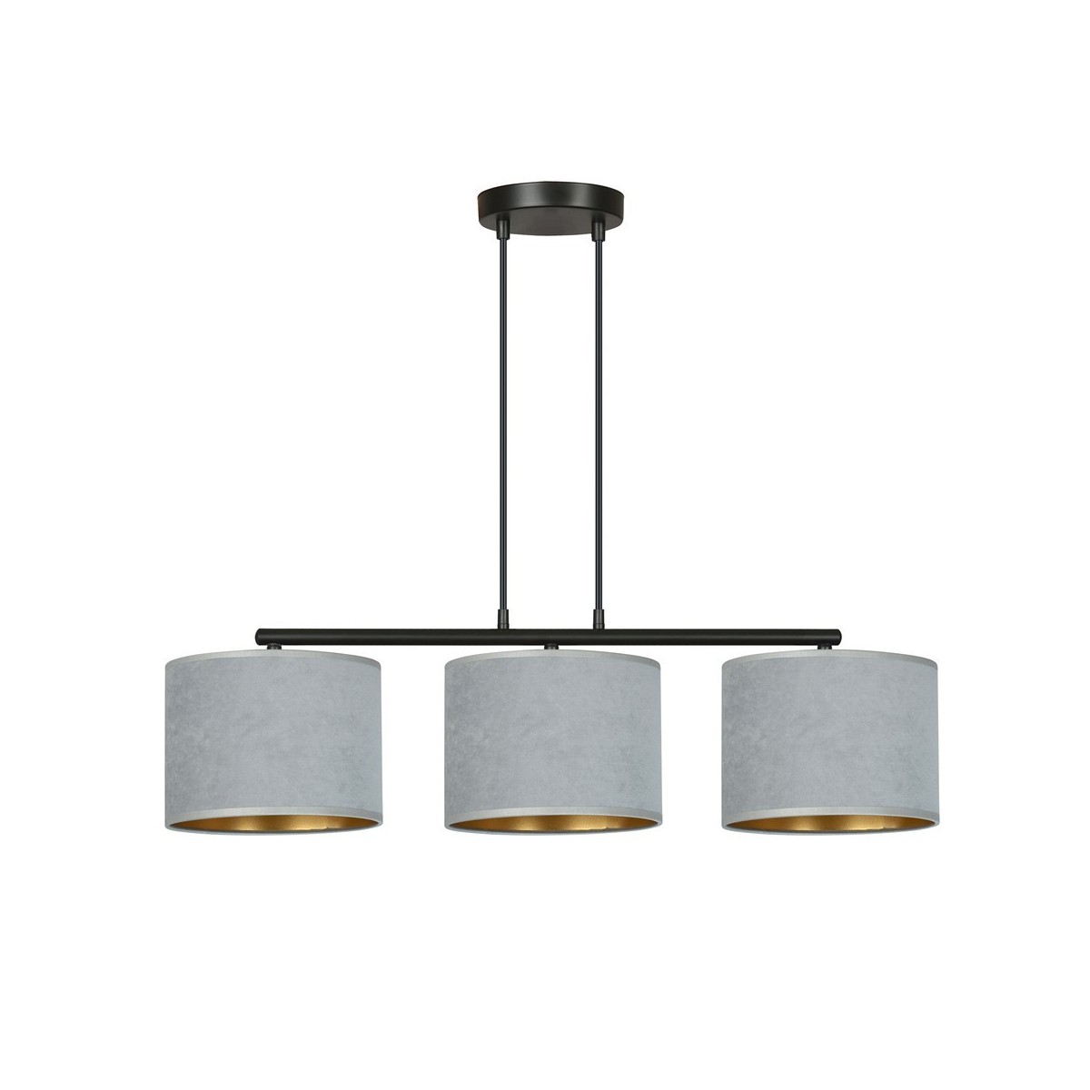 LAMPA WISZĄCA HILDE 3 BL GRAY kolor szary / złoty