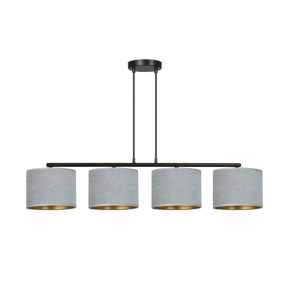 LAMPA WISZĄCA HILDE 4 BL GRAY kolor szary / złoty