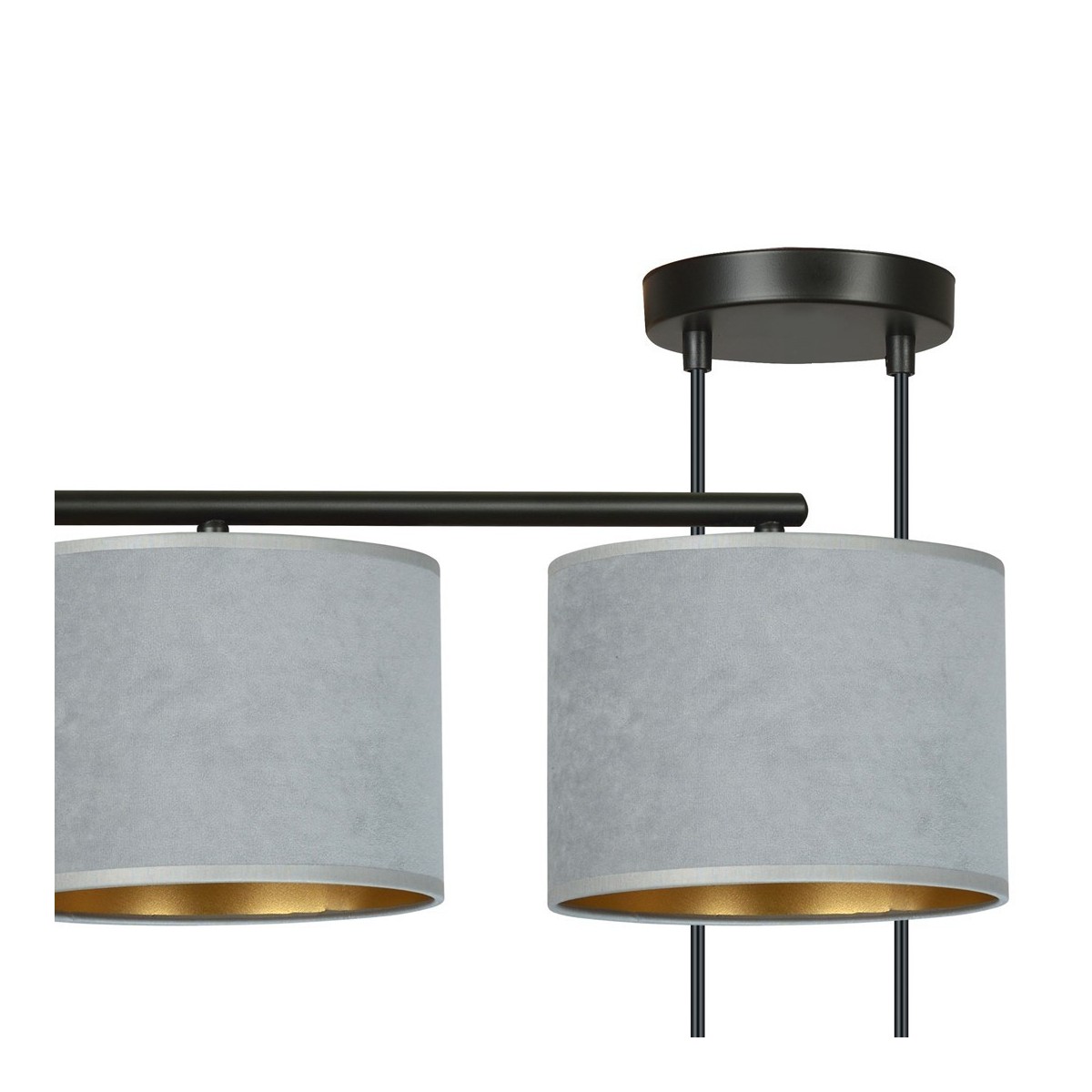 LAMPA WISZĄCA HILDE 4 BL GRAY kolor szary / złoty