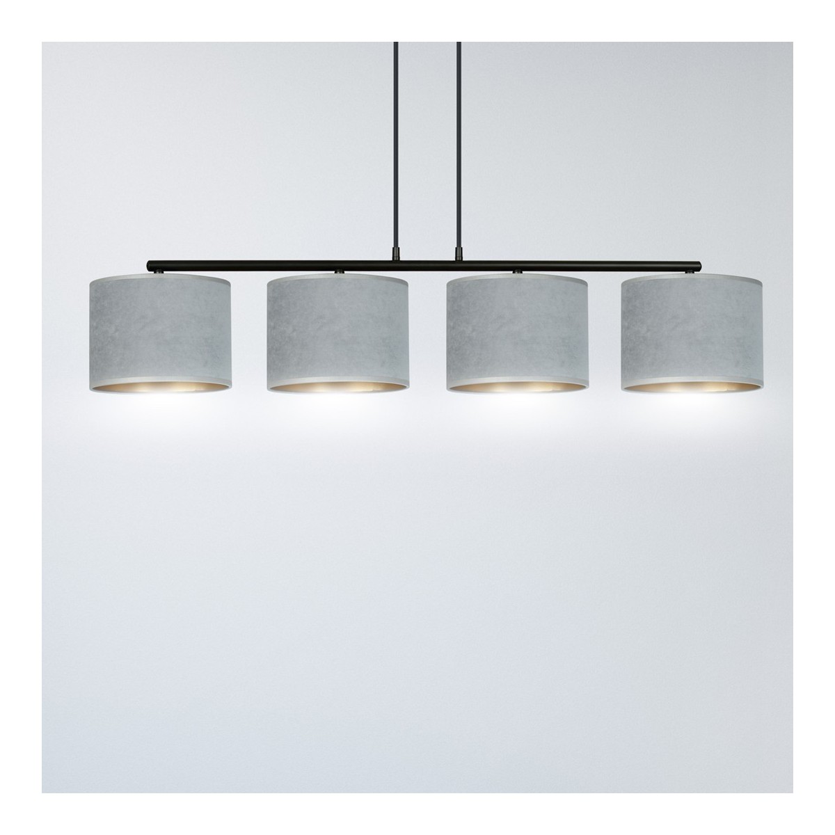 LAMPA WISZĄCA HILDE 4 BL GRAY kolor szary / złoty