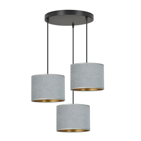 LAMPA WISZĄCA HILDE 3 BL PREMIUM GRAY kolor szary / złoty