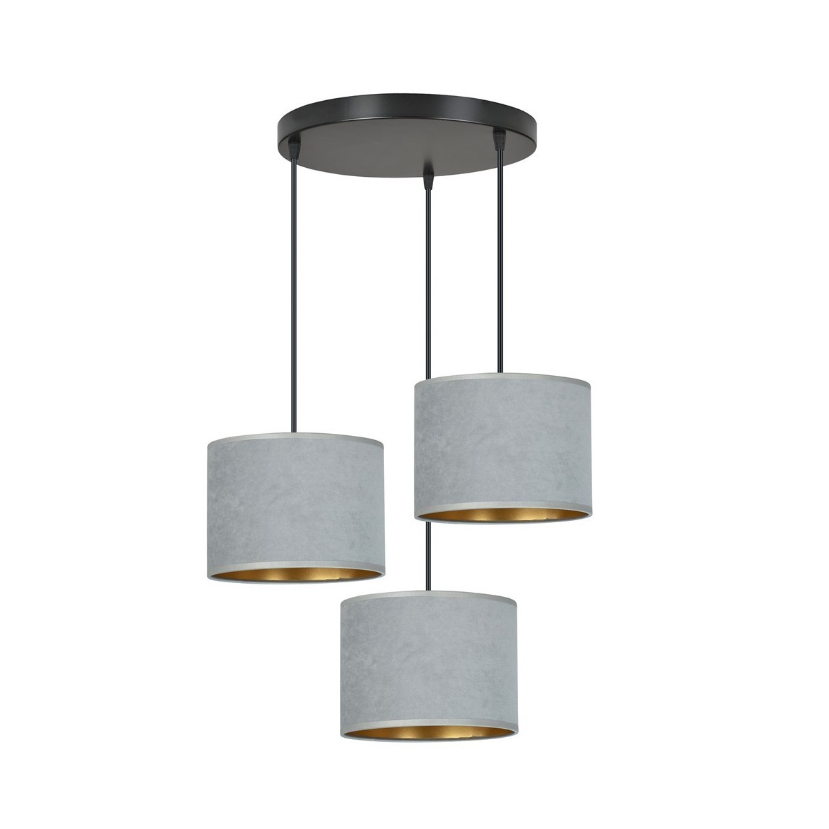 LAMPA WISZĄCA HILDE 3 BL PREMIUM GRAY kolor szary / złoty