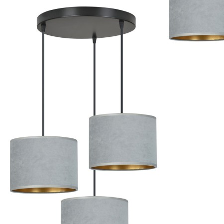 LAMPA WISZĄCA HILDE 3 BL PREMIUM GRAY kolor szary / złoty