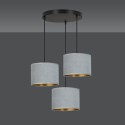 LAMPA WISZĄCA HILDE 3 BL PREMIUM GRAY kolor szary / złoty