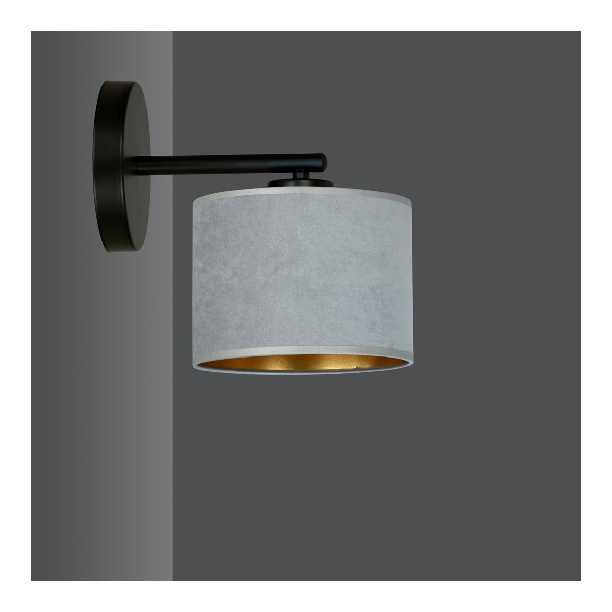 KINKIET HILDE K1 BL GRAY kolor szary / złoty