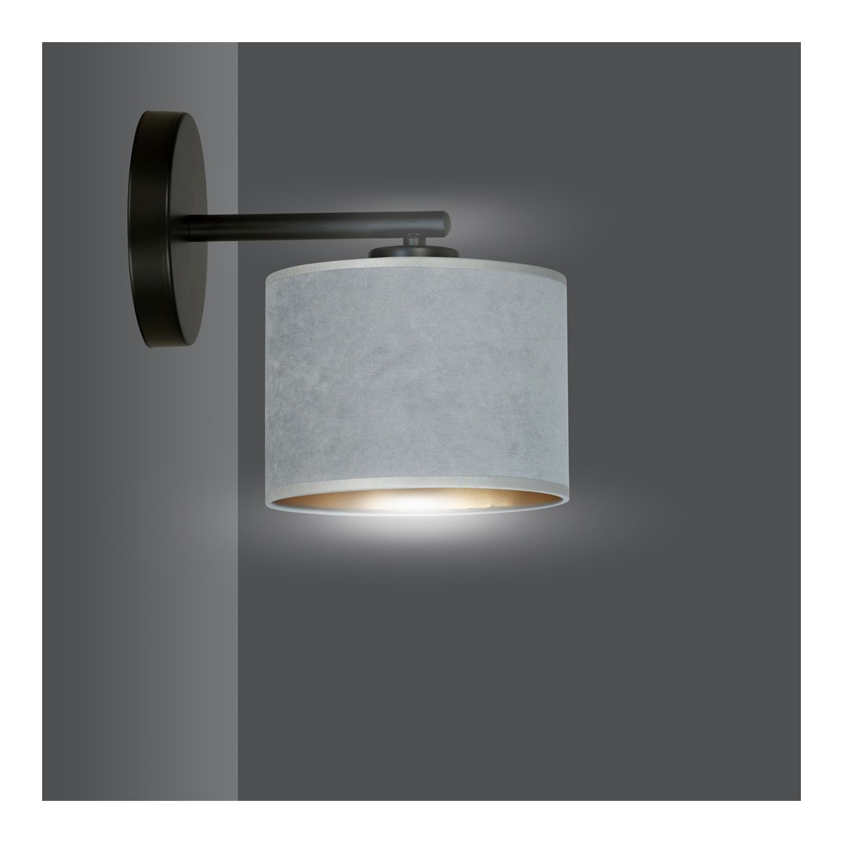 KINKIET HILDE K1 BL GRAY kolor szary / złoty