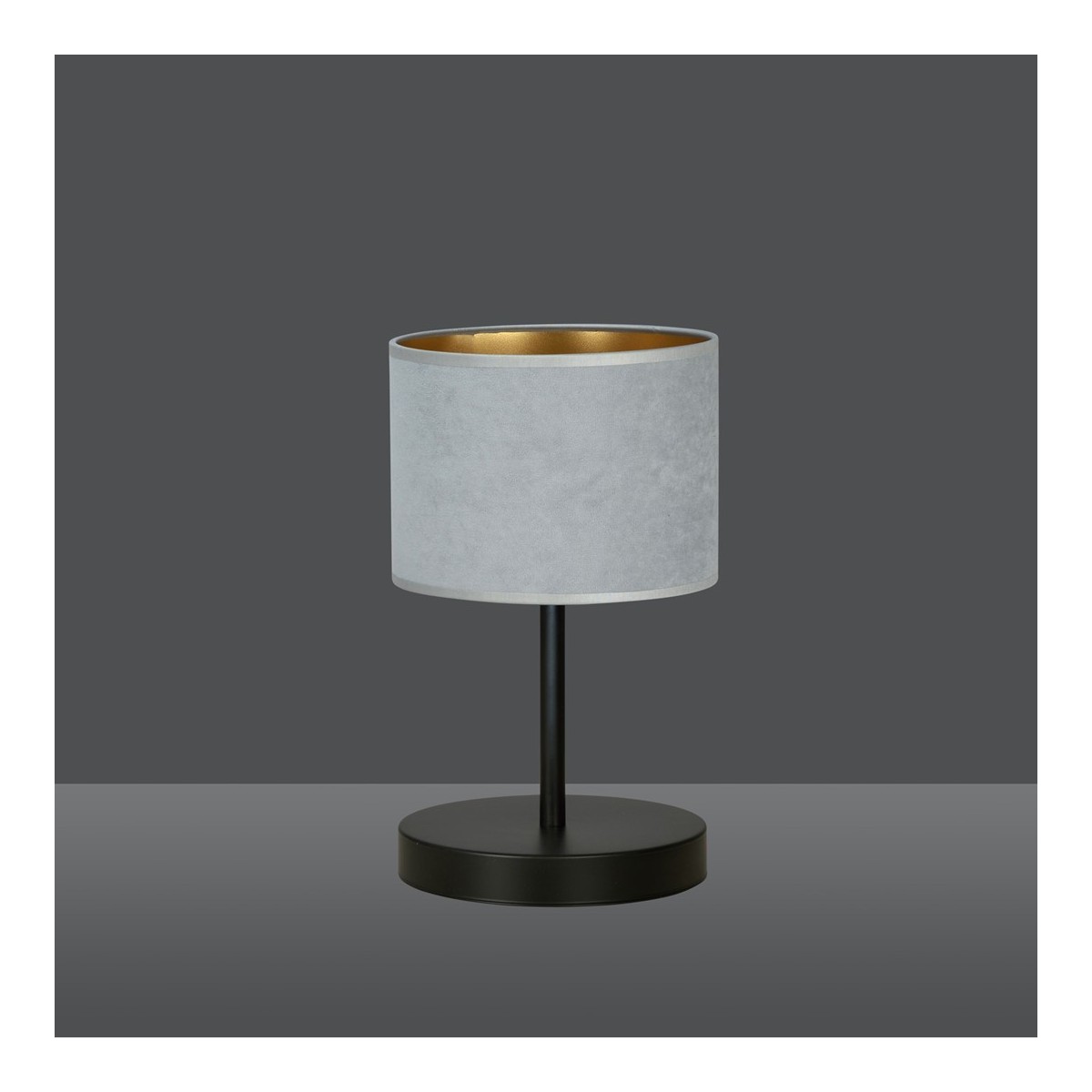 LAMPKA NOCNA  HILDE LN1 BL GRAY kolor szary / złoty