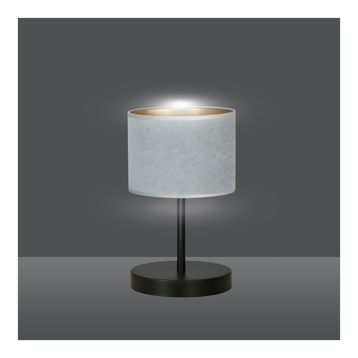 LAMPKA NOCNA  HILDE LN1 BL GRAY kolor szary / złoty