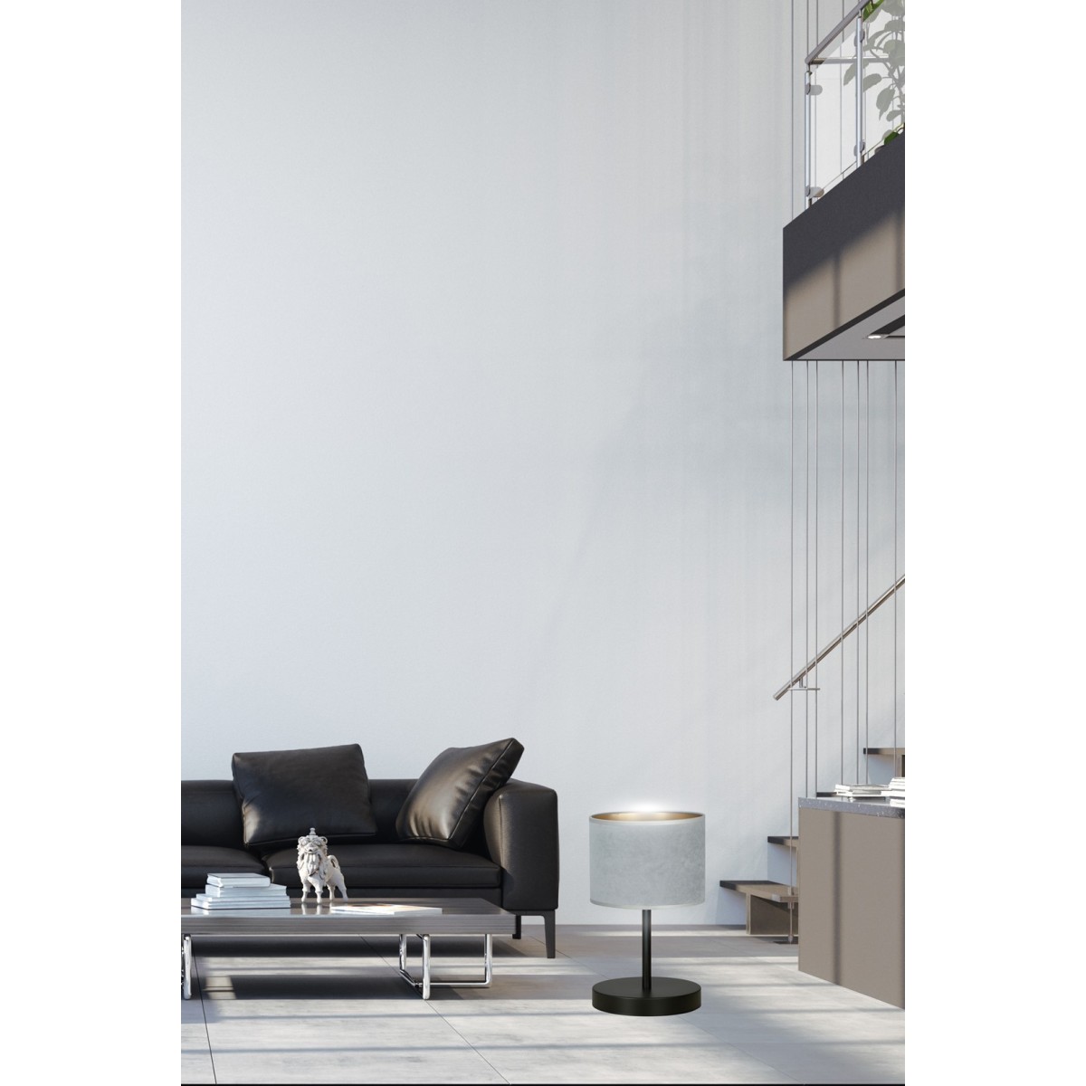 LAMPKA NOCNA  HILDE LN1 BL GRAY kolor szary / złoty