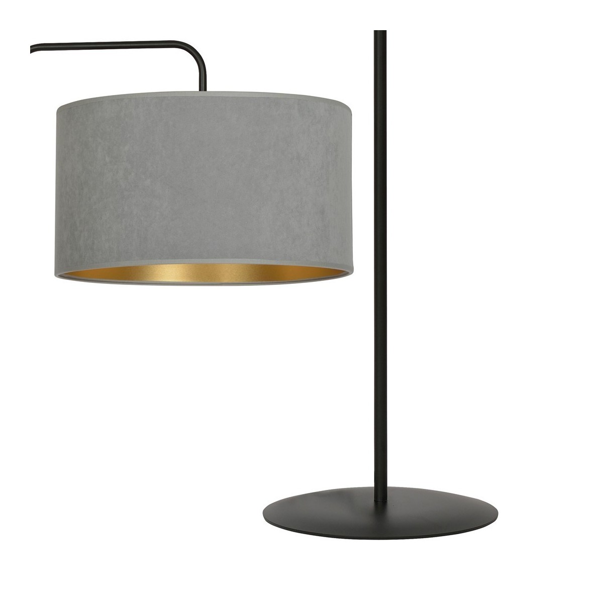 LAMPA STOJĄCA HILDE LP1 BL GRAY kolor szary / złoty