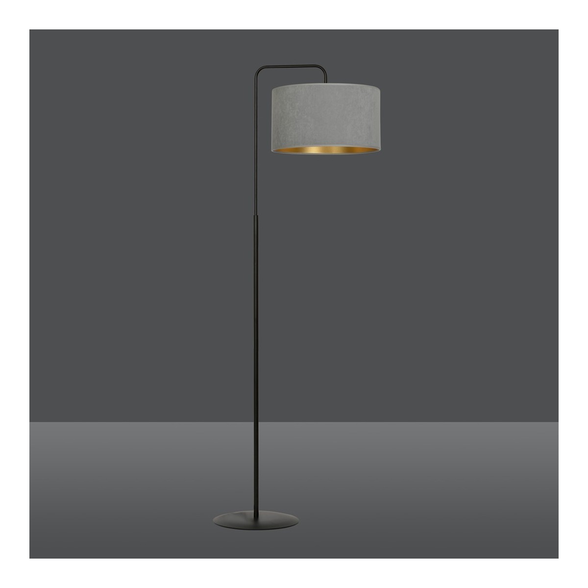 LAMPA STOJĄCA HILDE LP1 BL GRAY kolor szary / złoty