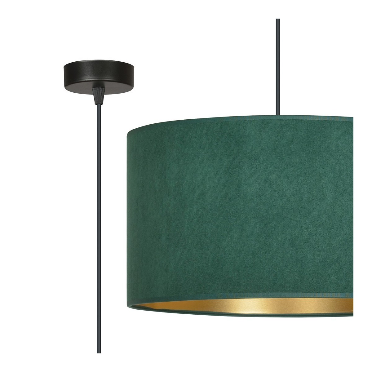 LAMPA WISZĄCA HILDE 1 BL GREEN kolor zielony / złoty