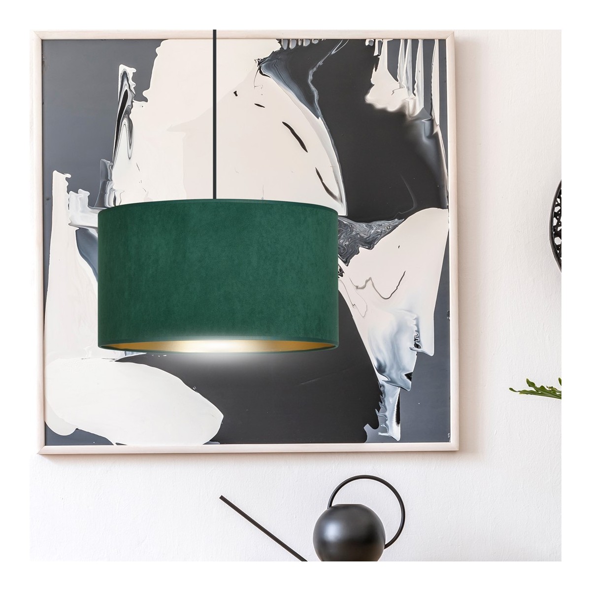 LAMPA WISZĄCA HILDE 1 BL GREEN kolor zielony / złoty