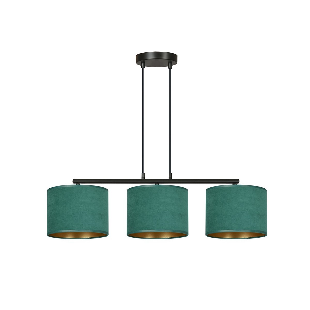 LAMPA WISZĄCA HILDE 3 BL GREEN kolor zielony / złoty