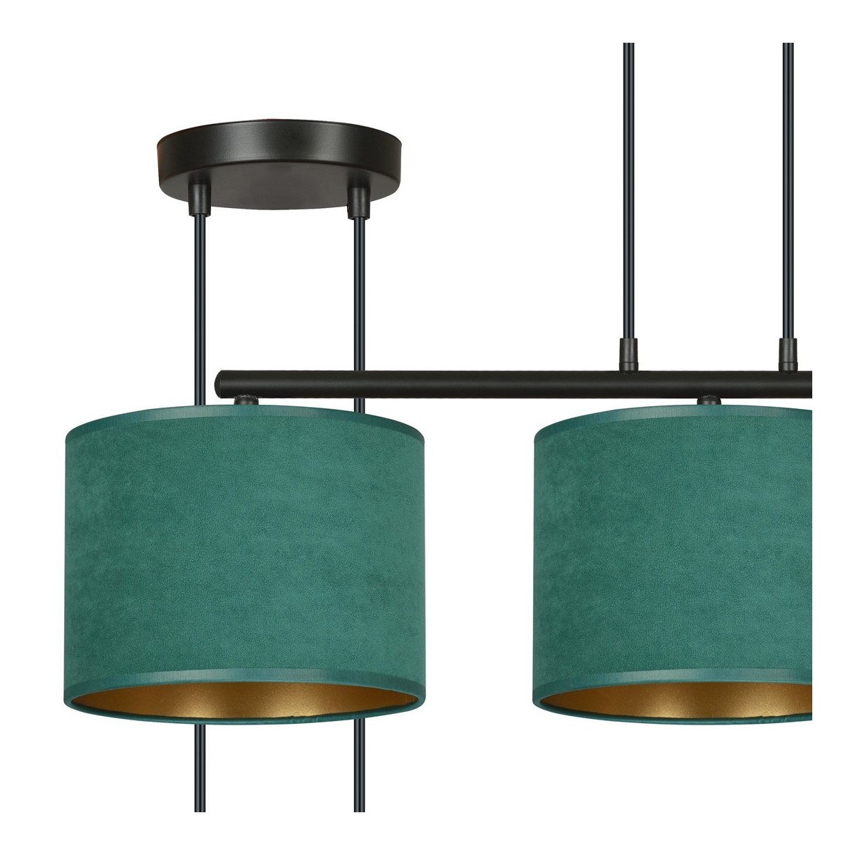 LAMPA WISZĄCA HILDE 3 BL GREEN kolor zielony / złoty