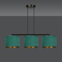 LAMPA WISZĄCA HILDE 3 BL GREEN kolor zielony / złoty