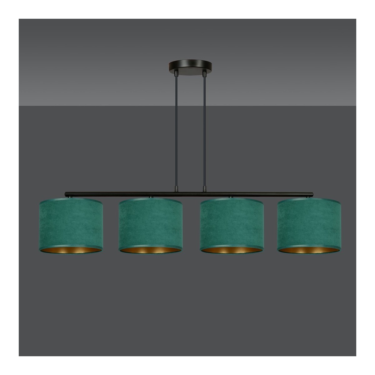 LAMPA WISZĄCA HILDE 4 BL GREEN kolor zielony / złoty