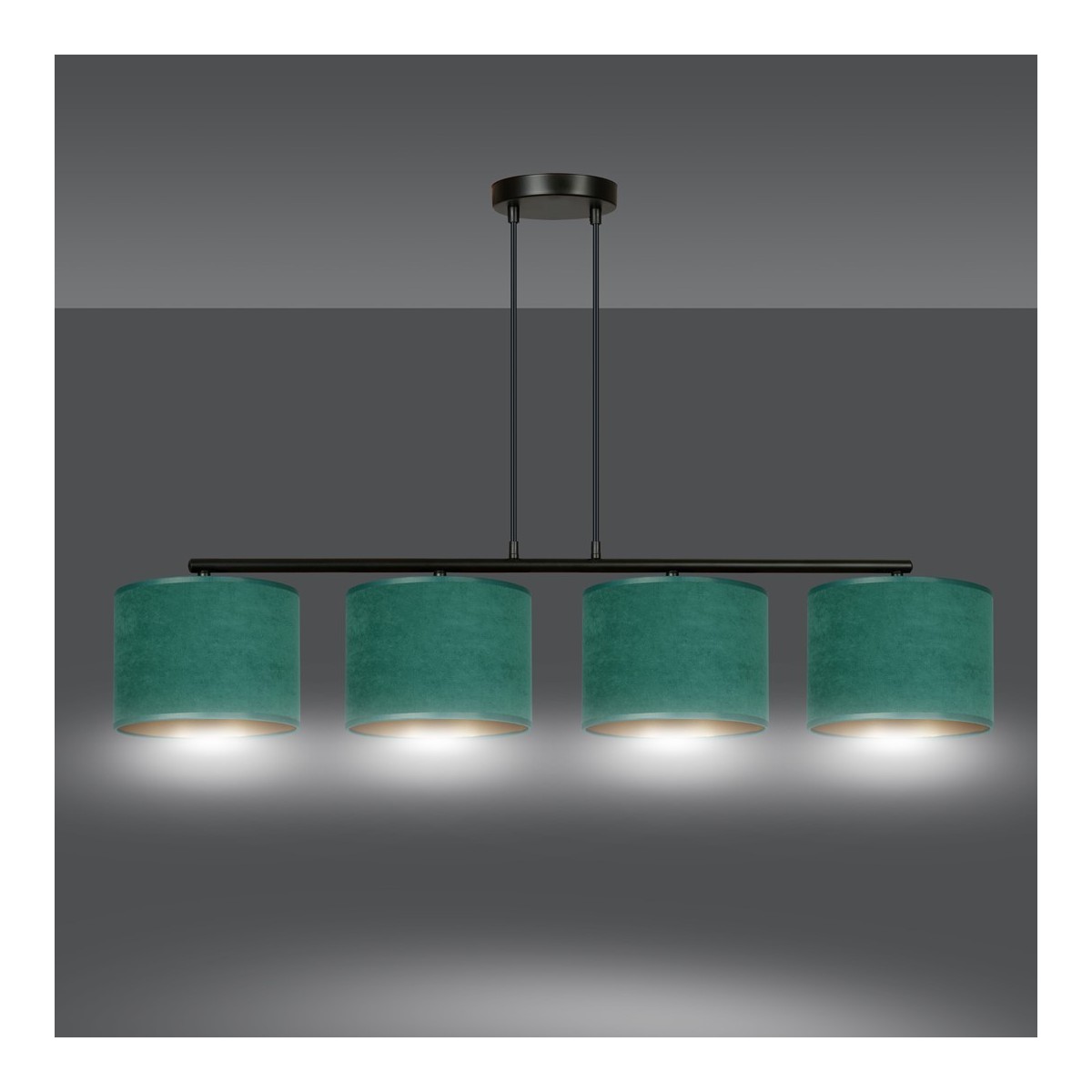 LAMPA WISZĄCA HILDE 4 BL GREEN kolor zielony / złoty