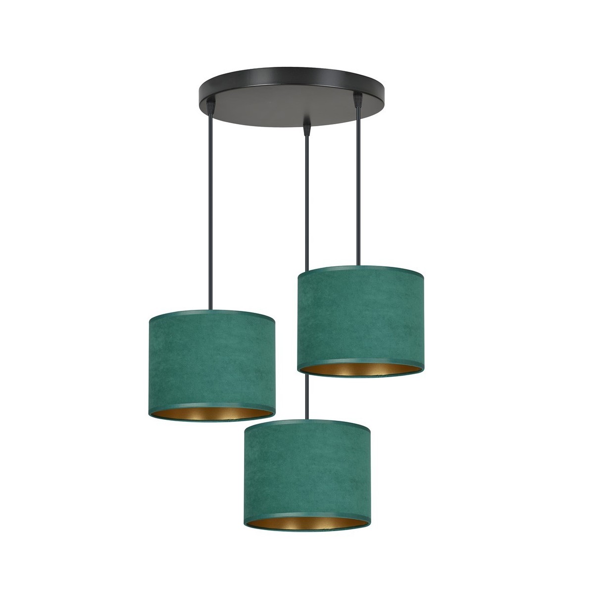 LAMPA WISZĄCA HILDE 3 BL PREMIUM GREEN kolor zielony / złoty