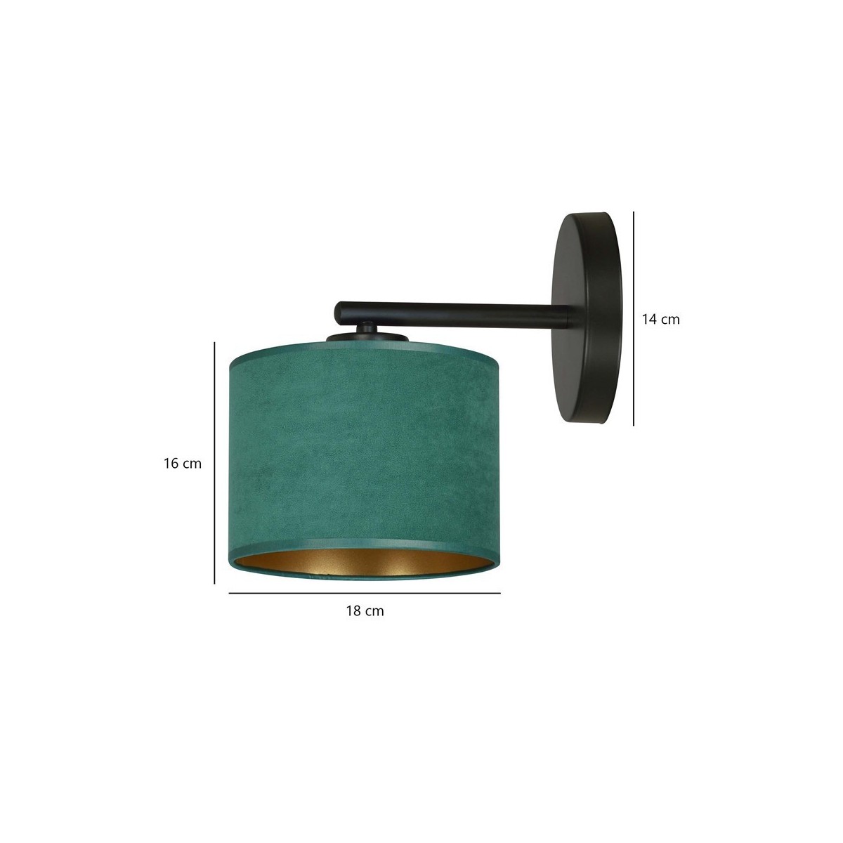 KINKIET HILDE K1 BL GREEN kolor zielony / złoty