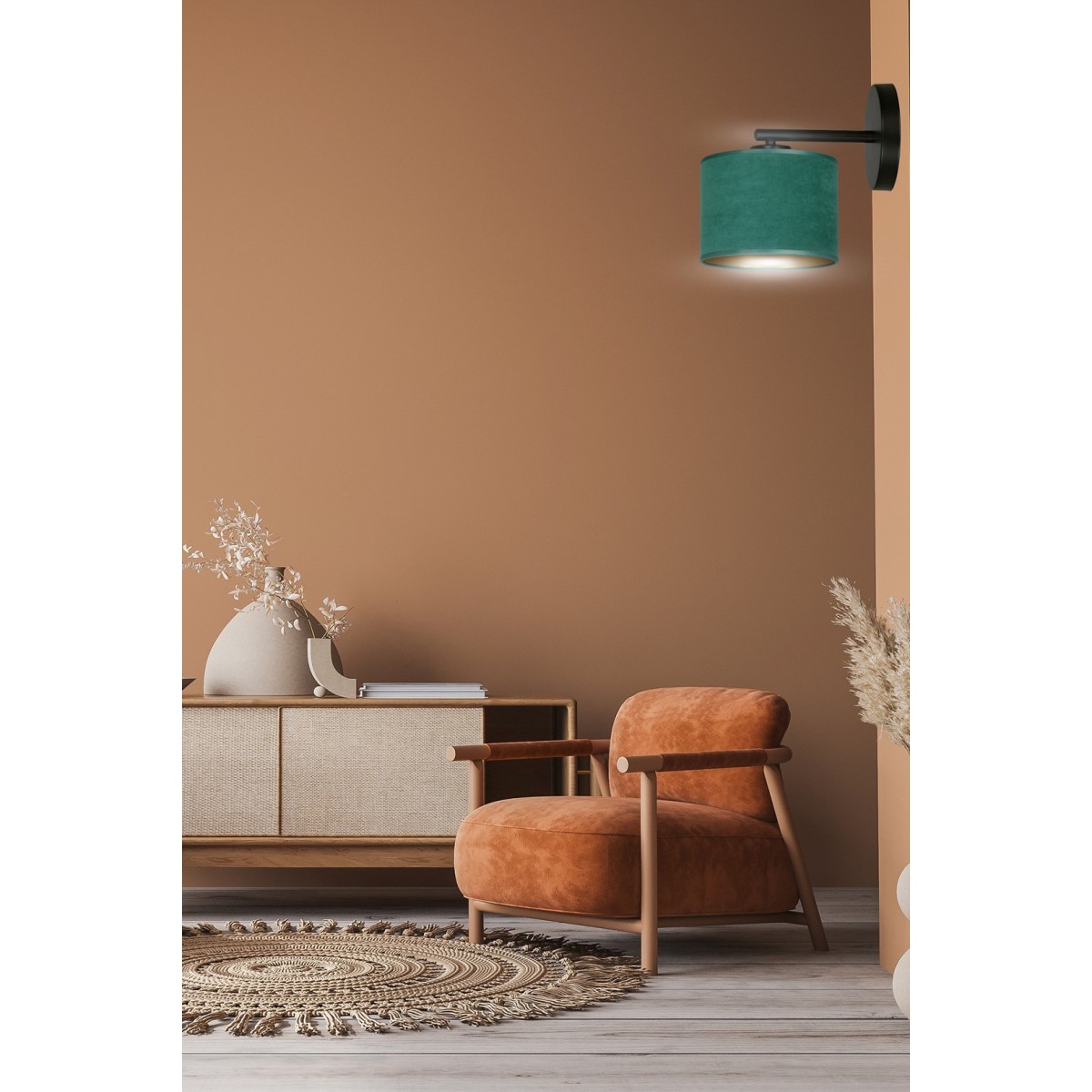 KINKIET HILDE K1 BL GREEN kolor zielony / złoty