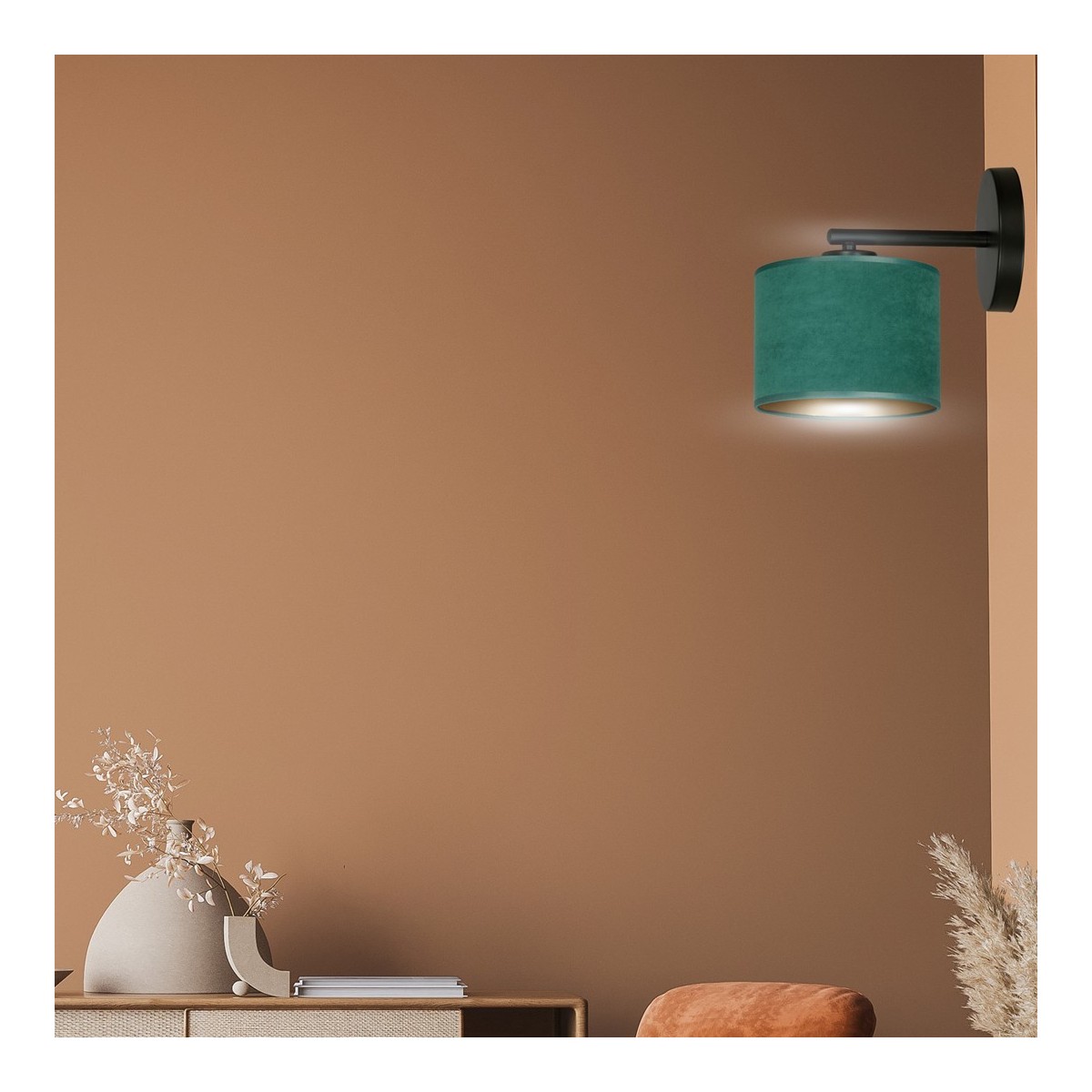 KINKIET HILDE K1 BL GREEN kolor zielony / złoty