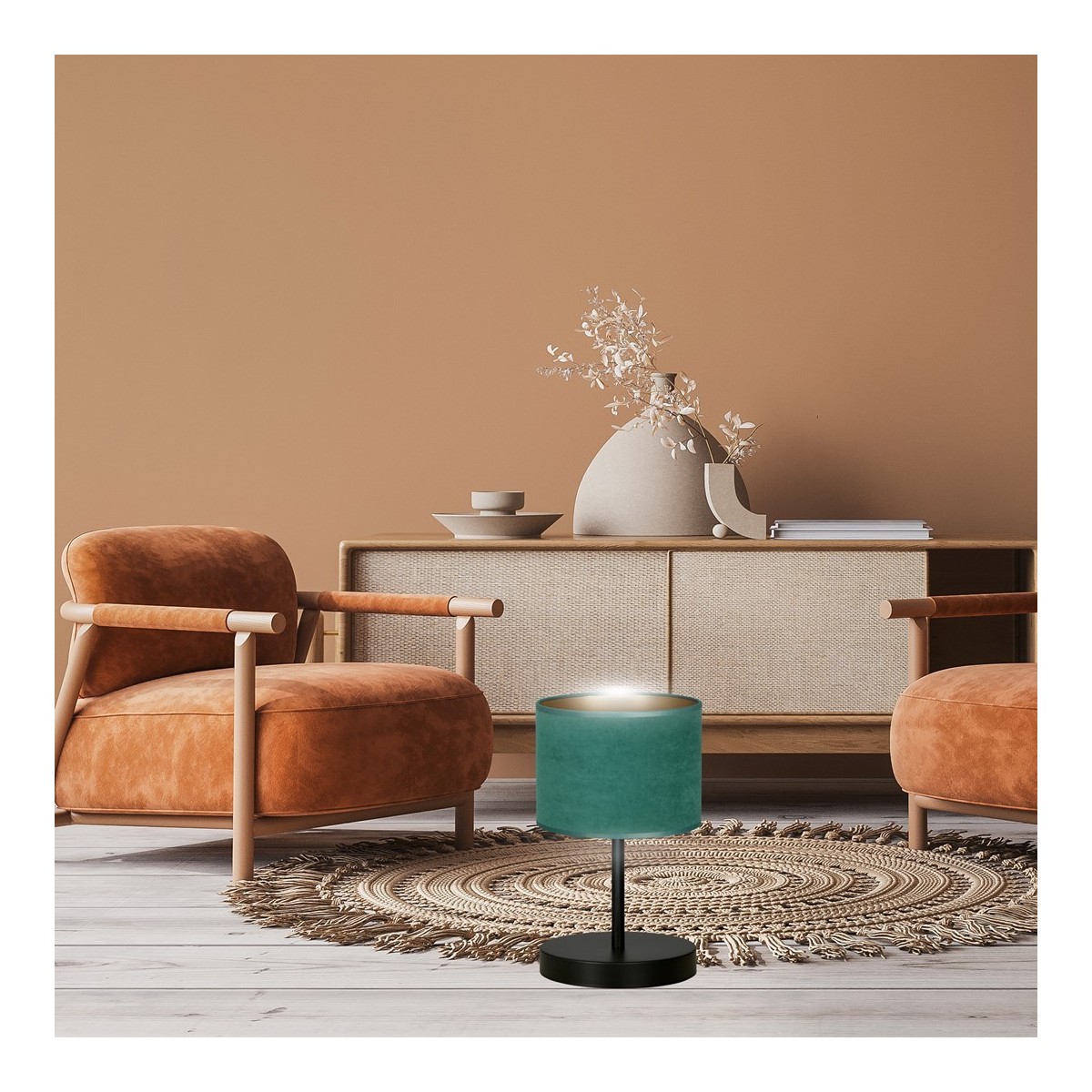 LAMPKA NOCNA  HILDE LN1 BL GREEN kolor zielony / złoty