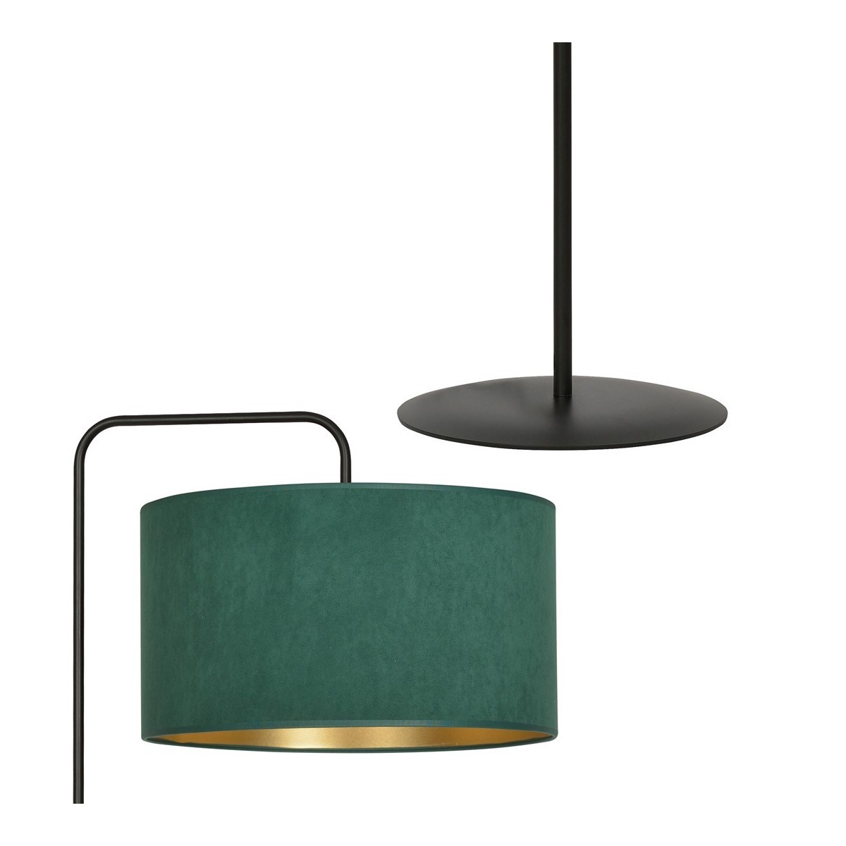 LAMPA STOJĄCA HILDE LP1 BL GREEN kolor zielony / złoty