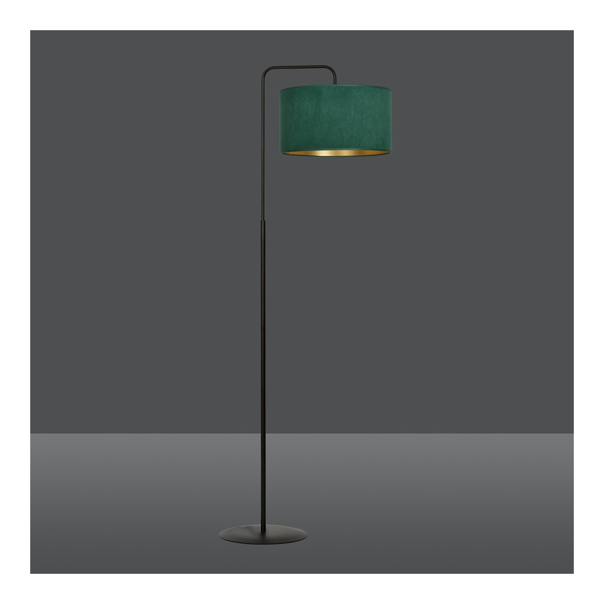 LAMPA STOJĄCA HILDE LP1 BL GREEN kolor zielony / złoty