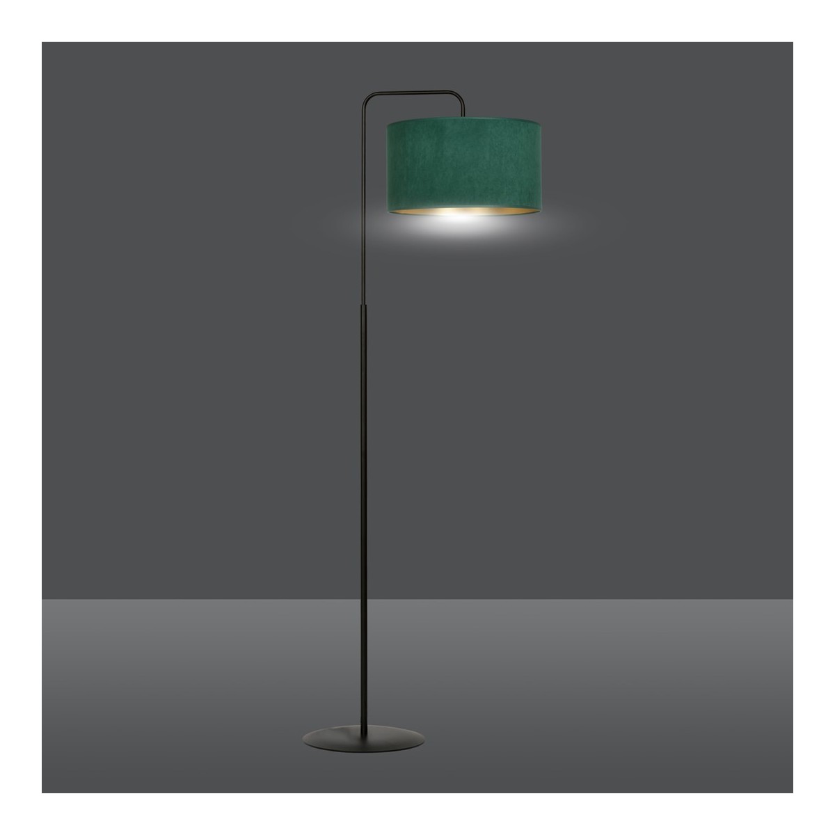 LAMPA STOJĄCA HILDE LP1 BL GREEN kolor zielony / złoty