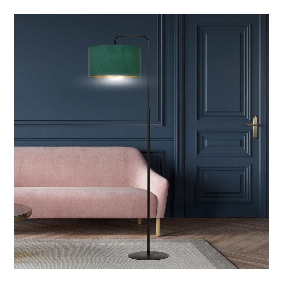 LAMPA STOJĄCA HILDE LP1 BL GREEN kolor zielony / złoty