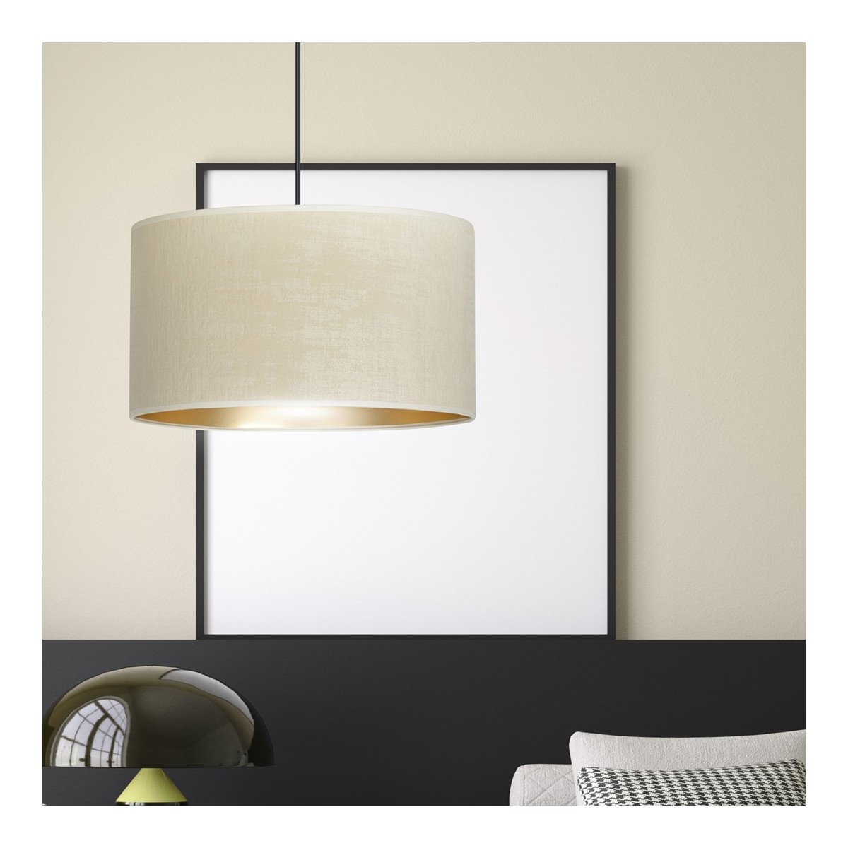 LAMPA WISZĄCA HILDE 1 BL WHITE kolor biały / złoty