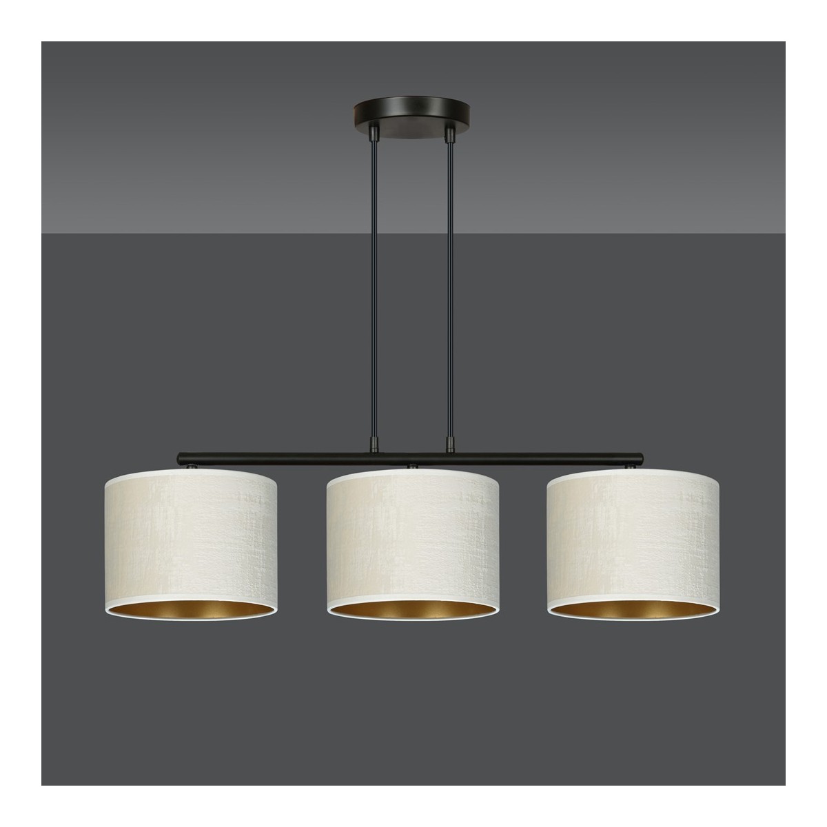 LAMPA WISZĄCA HILDE 3 BL WHITE kolor biały / złoty