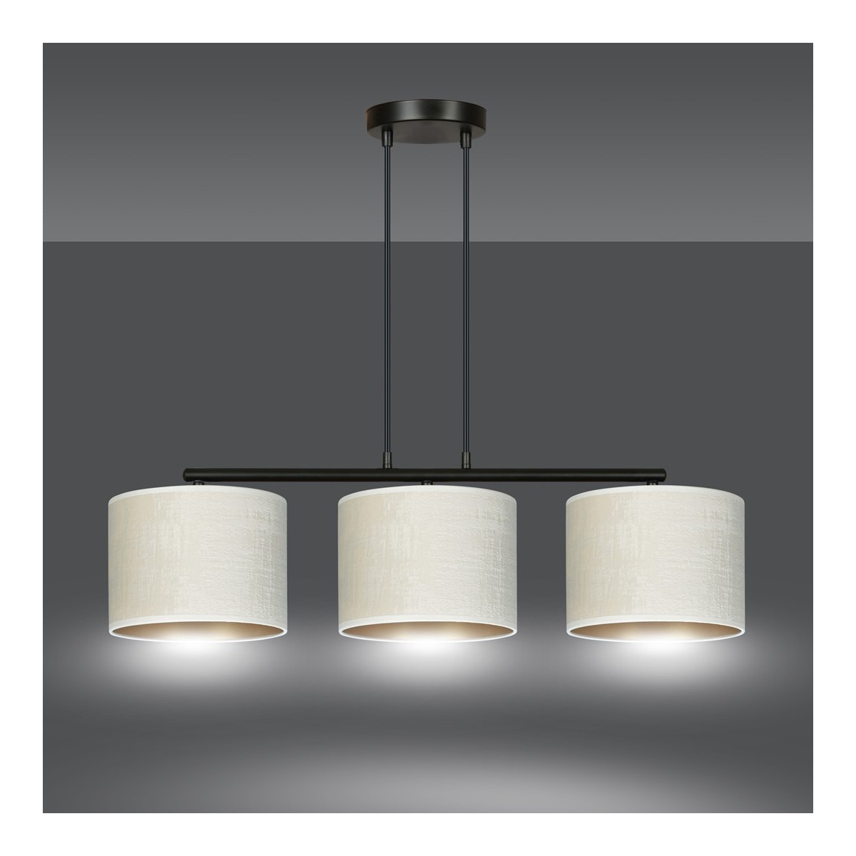 LAMPA WISZĄCA HILDE 3 BL WHITE kolor biały / złoty