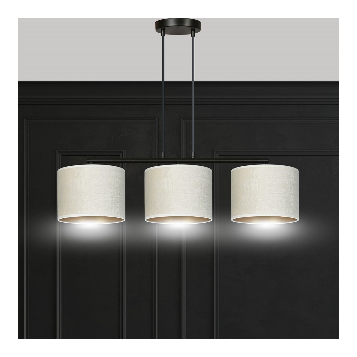 LAMPA WISZĄCA HILDE 3 BL WHITE kolor biały / złoty