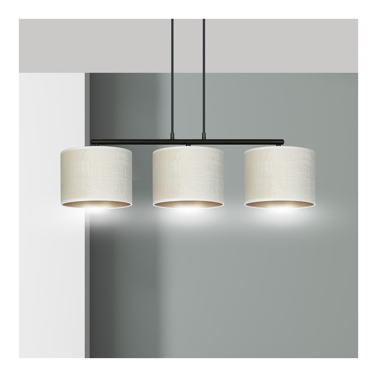 LAMPA WISZĄCA HILDE 3 BL WHITE kolor biały / złoty