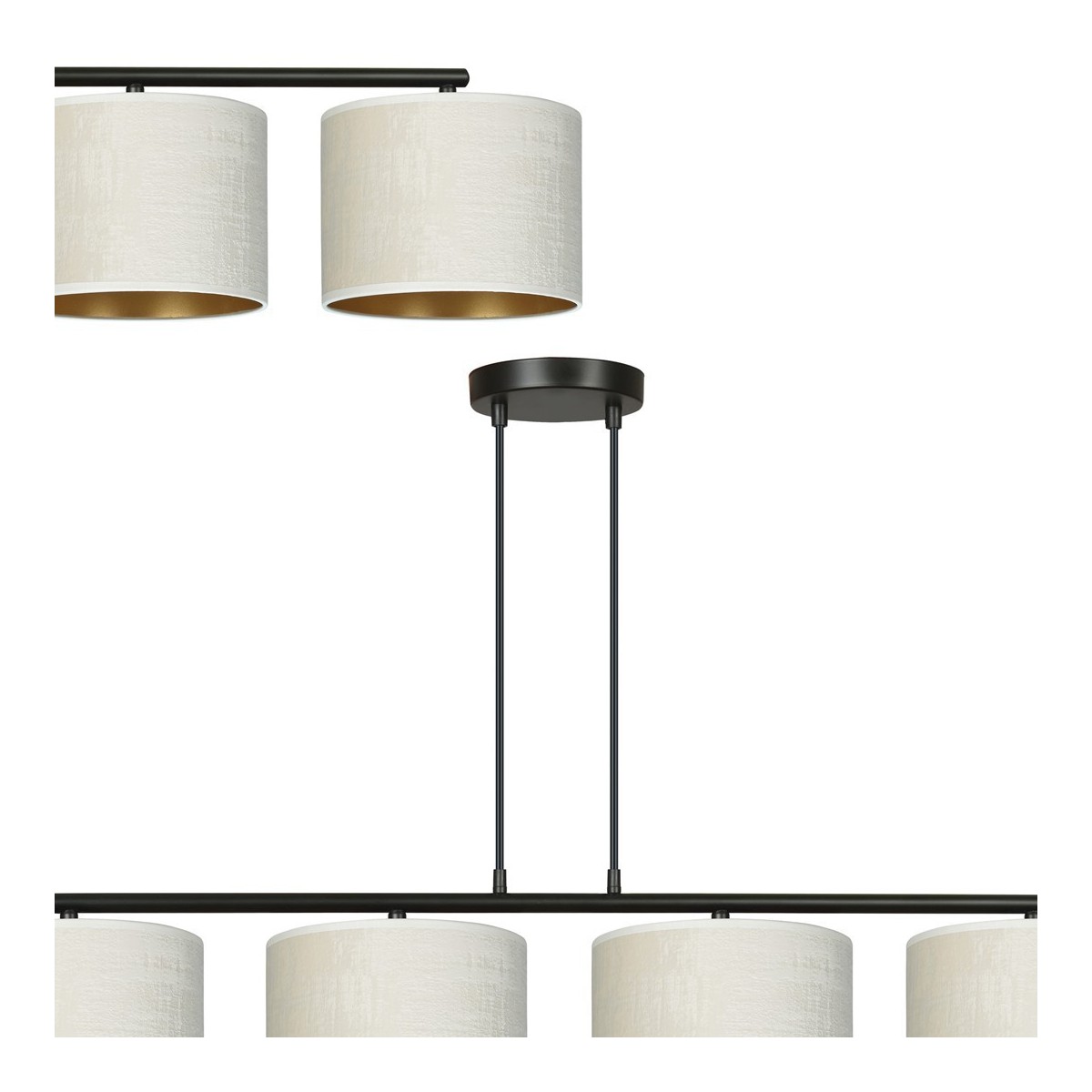 LAMPA WISZĄCA HILDE 4 BL WHITE kolor biały / złoty