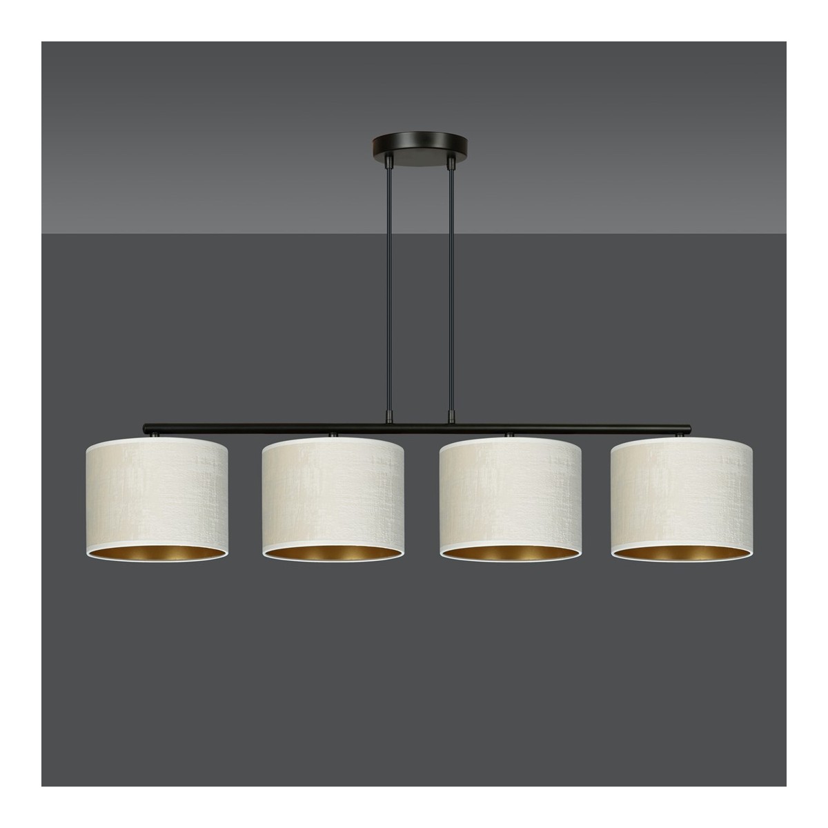 LAMPA WISZĄCA HILDE 4 BL WHITE kolor biały / złoty