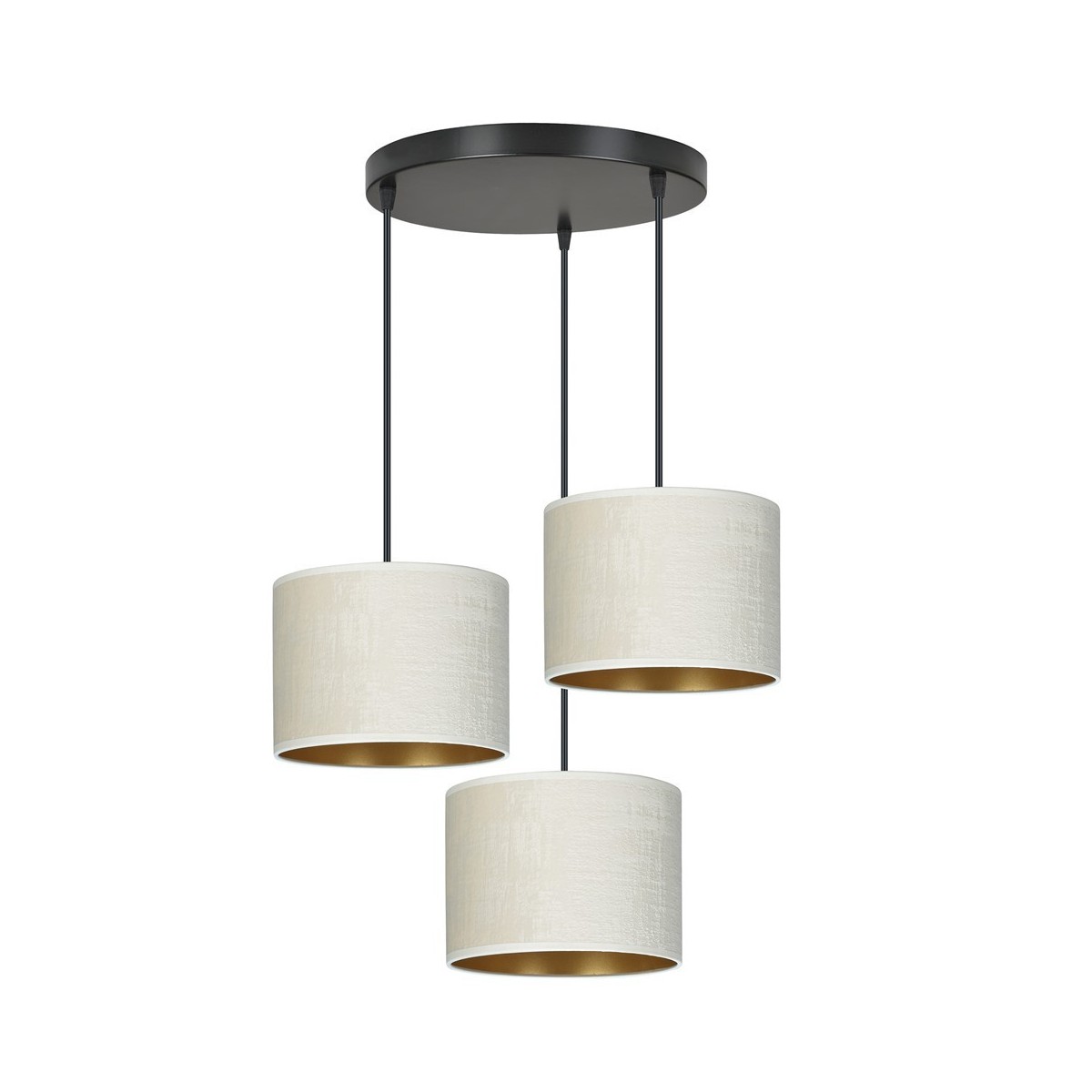 LAMPA WISZĄCA HILDE 3 BL PREMIUM WHITE kolor biały / złoty