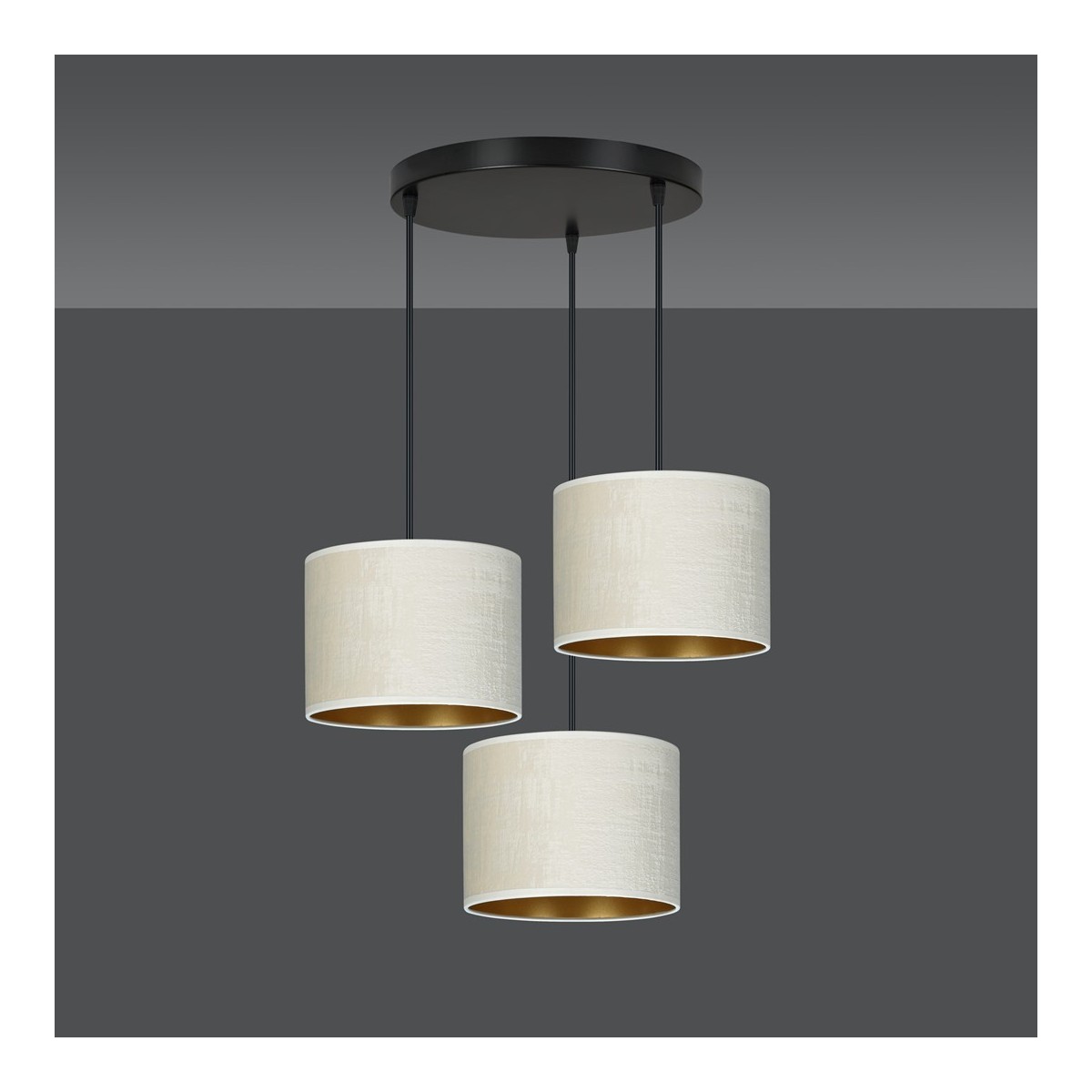 LAMPA WISZĄCA HILDE 3 BL PREMIUM WHITE kolor biały / złoty