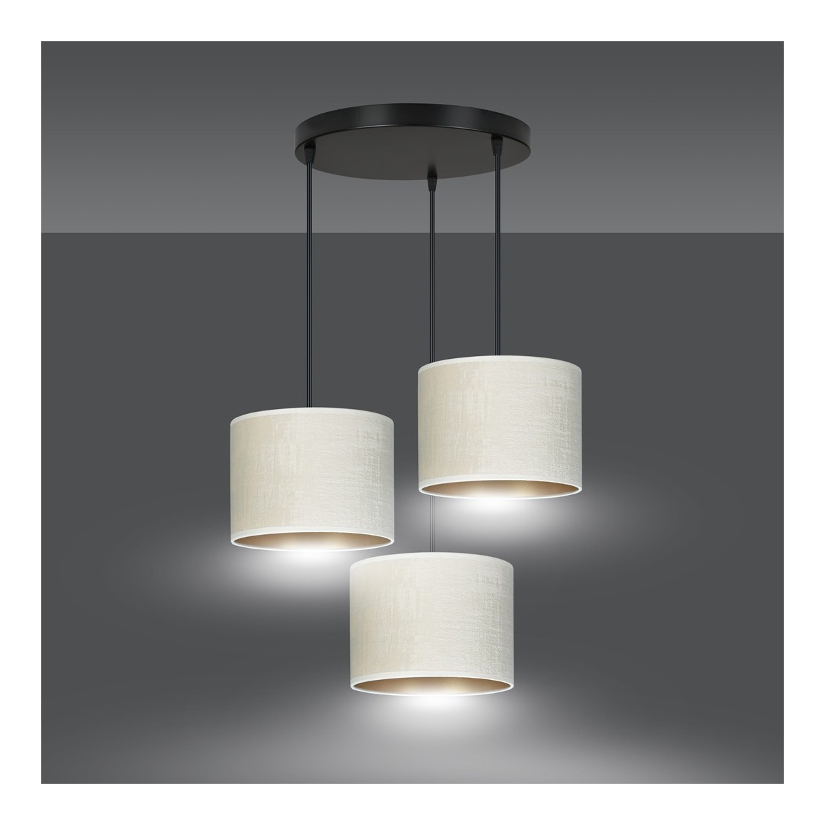 LAMPA WISZĄCA HILDE 3 BL PREMIUM WHITE kolor biały / złoty